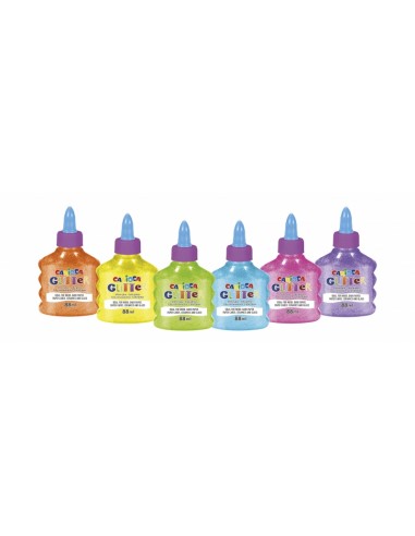 Carioca Glitter Glue Pack de 12 Botellas de 88ml - Tapa con Dispensador - Decoracion con Efecto Glitter - Aplicacion Directa