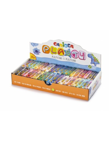 Carioca Expositor de 36 Plastilinas - Facil de Usar - No Se Seca - Reutilizable - Colores Brillantes y Mezclables - Libre de
