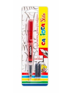 Carioca Pack de 1 Pluma Estilografica-2 Cartuchos - Cartuchos Estandar de Tinta Azul - Escritura Suave y Precisa - Color
