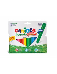 Carioca Maxi Pack de 12 Plasticeras Triangulares - Extra Limpias - Duran 3 Veces mas - Colores Brillantes - Faciles de Afilar