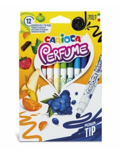 Carioca Xplosion Pack de 12 Rotuladores - Tinta Perfumada y Lavable - Aromas Naturales - Libre de Sustancias Alergenicas -