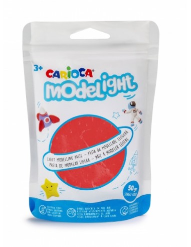 Carioca Modelight Pack de Pasta de Moldear Super Ligera - Elastica y Maleable - Se Seca al Aire - No Ensucia las Manos -