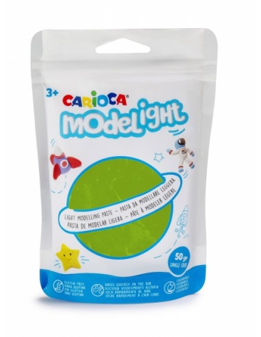 Carioca Modelight Pack de Pasta de Moldear Super Ligera - Elastica y Maleable - Se Seca al Aire - No Ensucia las Manos -
