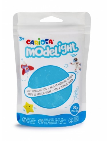 Carioca Modelight Pack de Pasta de Moldear Super Ligera - Elastica y Maleable - Se Seca al Aire - No Ensucia las Manos -