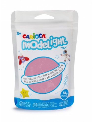Carioca Modelight Pack de Pasta de Moldear Super Ligera - Elastica y Maleable - Se Seca al Aire - No Ensucia las Manos -