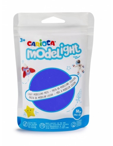 Carioca Modelight Pack de 50gr de Masa de Modelar - Super Ligera - Elastica y Maleable - Se Seca al Aire - No Ensucia las
