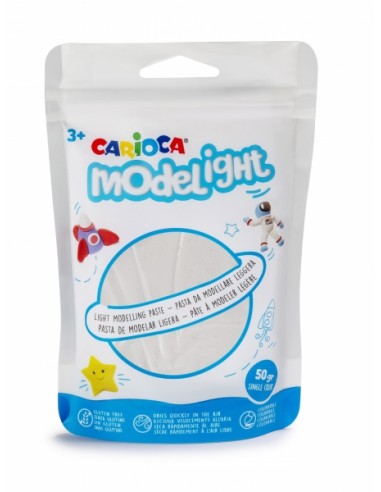 Pack Carioca Modelight Pasta de Moldear Super Ligera - Elastica y Maleable - Se Seca al Aire - No Ensucia las Manos - Color