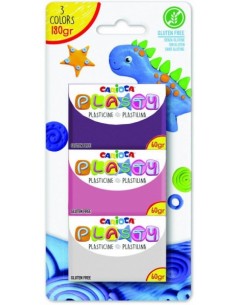 Carioca Blister 3 Plastilinax60gr - Facil de Usar - No Se Seca - Reutilizable - Colores Brillantes y Mezclables - Libre de