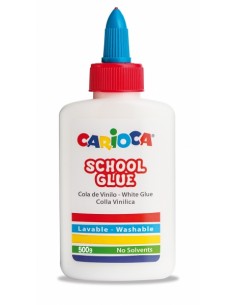 Carioca Cola Blanca 500gr - Tapa con Dispensador - Apta para Papel y Carton - Transparente al Secarse - sin Disolventes -