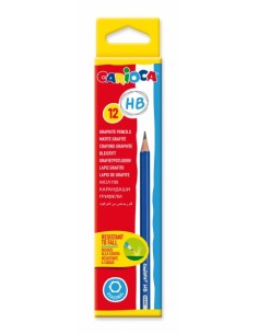 Carioca Pack de 12 Lapices de Grafito HB - Facil de Borrar y Sacar Punta - Cuerpo Triangular Agradable al Tacto - Mina