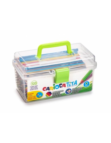Carioca Tita Pack de 120 Lapices de Resina - Cuerpo Hexagonal - Colores Brillantes y Lavables - Escritura Blanda - Mina