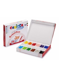 Carioca Joy School Box Pack de 288 Rotuladores - Tinta Superlavable - Punta Fina 2.8mm - Bloqueada y con Tapa Ventilada -