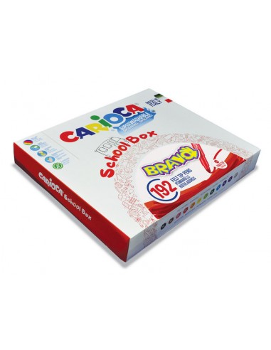 Carioca Bravo Pack de 192 Rotuladores - Cuerpo Octogonal Maxi - Tinta Superlavable - Punta Maxi 6mm Bloqueada - Tapa