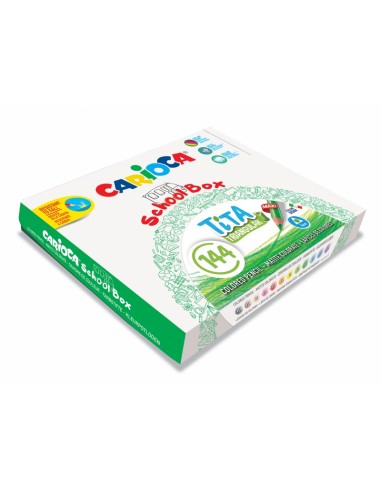 Carioca Tita Pack de 144 Lapices de Resina - Cuerpo Triangular - Colores Brillantes y Lavables - Escritura Blanda - Mina Ø