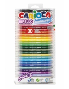Carioca Birello Pack de 30 Rotuladores Edicion Especial - Doble Punta Fina y Media - Tinta Superlavable No Toxica - Lavable