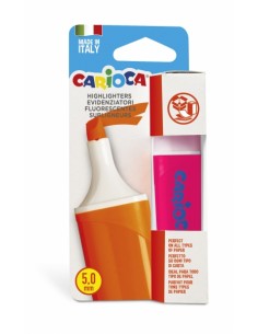 Carioca Memolight Subrayador - Punta Biselada de 5mm - Color Brillante y Lavable - Tinta a Base de Agua - Color Rosa