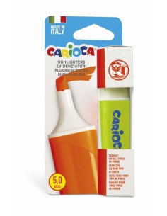 Carioca Memolight Subrayador - Punta Biselada de 5mm - Color Brillante y Lavable - Tinta a Base de Agua - Color Verde