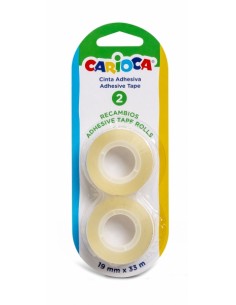 Carioca Blister Pack de 2 Cintas Adhesivas Transparentes - No Amarillea con el Tiempo - Ideal para Papel y Carton - Color