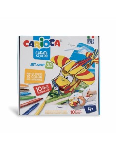 Carioca Pop-Up Modelos para Colorear y Construir - Aventura con Nuevos Compañeros de Viaje - 10 Rotuladores Superlavables