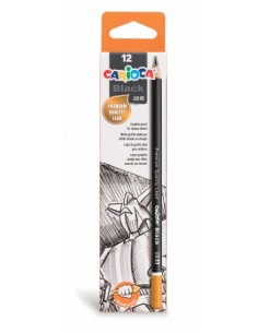 Carioca Pack de 12 Lapices de Grafito Black 2B - Facil de Borrar y Sacar Punta - Cuerpo Triangular Agradable al Tacto - Mina