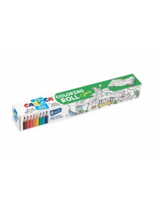 Carioca Coloring Roll Jungle Papel Adhesivo para Colorear - Aplicable en Superficies Verticales u Horizontales - Reutilizable
