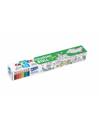 Carioca Coloring Roll Jungle Papel Adhesivo para Colorear - Aplicable en Superficies Verticales u Horizontales - Reutilizable