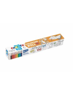 Carioca Coloring Roll Abc Rollo de Papel Adhesivo para Colorear - Aplicable en Superficies Verticales u Horizontales -