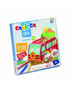 Carioca Pop-Up Pack de Modelos para Colorear y Construir - Aventura con Nuevos Compañeros de Viaje - 10 Rotuladores