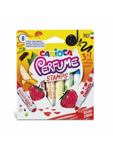 Carioca Pack de 8 Rotuladores Perfumados Doble Punta - Tinta Perfumada y Lavable - Aromas Naturales - Libre de Sustancias