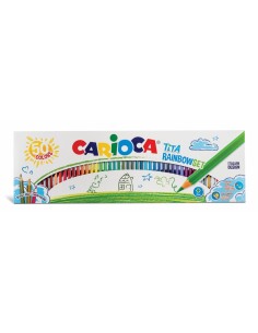 Carioca Tita Pack de 50 Lapices de Resina - Cuerpo Hexagonal - Colores Brillantes y Lavables - Escritura Blanda - Mina Ø 3mm
