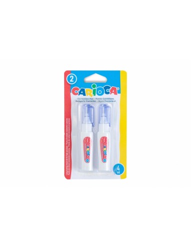 Carioca Pack de 2 Mini Boligrafos Correctores - Punta de Metal Resistente y Precisa - Apto para Todo Tipo de Papel - Secado