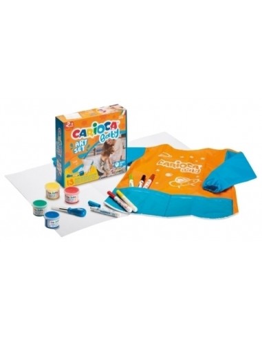 Pack Carioca Baby Creator Caja de Juegos con 12 Productos para Bebes - 1 Hoja de Papel - 1 Delantal Impermeable - 1 Cepillo
