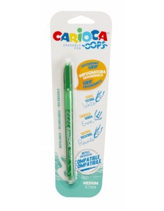 Carioca Oops Blister Boligrafo Borrable - Tinta Termo Sensible - Empuñadura Ergonomica Triangular - Punta de Ø 0.7mm -