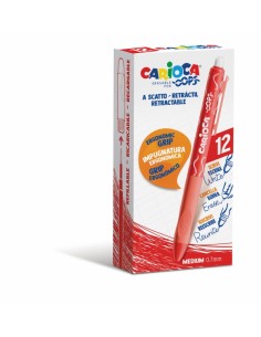 Carioca Oops Boligrafos Borrables - Tinta Roja Termo Sensible - Empuñadura Ergonomica Triangular - Punta de Ø 0.7mm -