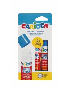 Carioca Pack de 2 Pegamentos de Barra - Ideal para Casa-Colegio y Oficina - Pega Papel-Fotos y Tejidos - sin Disolventes -