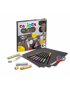 Carioca Metallic Pop Up Creator Juego para Realizar Super Cartulinas 3D - 8 Rotuladores Metalicos Punta Fina - 2 Temperello