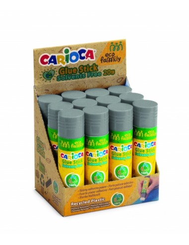 Carioca Eco Family Pack de 2 Pegamentos de Barra - Ideal para Casa-Colegio y Oficina - Pega Papel-Fotos y Tejidos - sin
