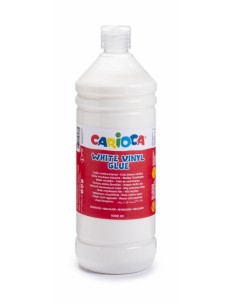 Carioca de Cola Blanca 1L - Tapa con Dispensador - Apta para Papel y Carton - Secado Transparente - Color Blanco