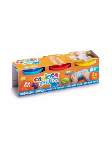 Carioca Baby Do Pack de 3 Pastas de Modelar - Super Ligera - Elastica - Maleable - Ideal para Primeras Experiencias Tactiles