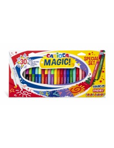 Carioca Magic Markers Pack de 30 Rotuladores Magicos - Tinta Magica Cambia de Color - Incluye Rotulador Magink para Cambiar o