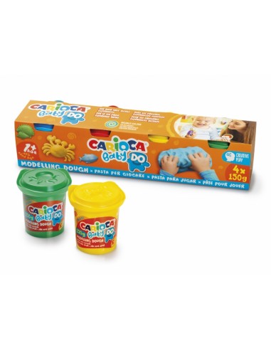 Pack Carioca Baby Do Pasta de Modelar-1 4X150ml - Super Ligera - Elastica y Maleable - Ideal para Primeras Experiencias