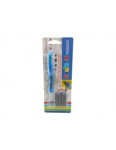Carioca Primary Pack de 1 Boligrafo Recargable-4 Cartuchos - Punta Roller de Acero Inoxidable - Dosificador de Flujo