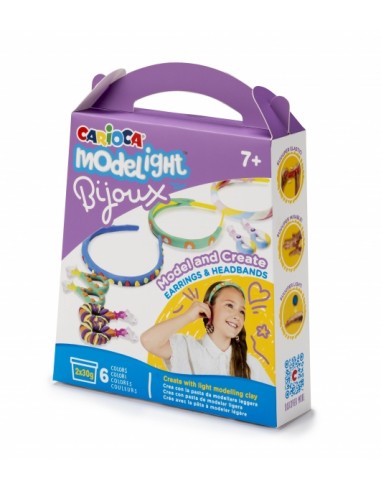 Carioca Modelight Bijoux Pack de Creacion de Joyas - Pasta Super Ligera y Maleable - sin Gluten - Seca al Aire - Colores