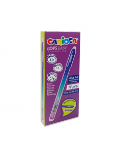 Carioca Oops Easy Pack de 12 Boligrafos Borrables - Tinta Termo Sensible - Cuerpo con Efecto Degradado - Punta de Ø 0.7mm -