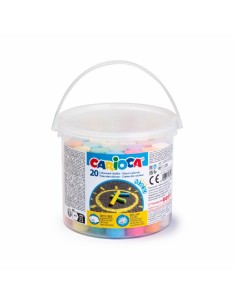 Carioca Pack de 20 Tizas Maxi Bote con Asa - sin Polvo - Colores Brillantes - Lavables - Faciles de Borrar - Color Varios