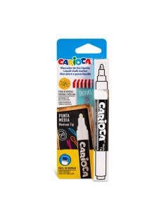 Carioca Tiza Liquida - a Base de Agua - Punta Reversible - Colores Brillantes - Resistentes a la Luz - Faciles de Borrar -