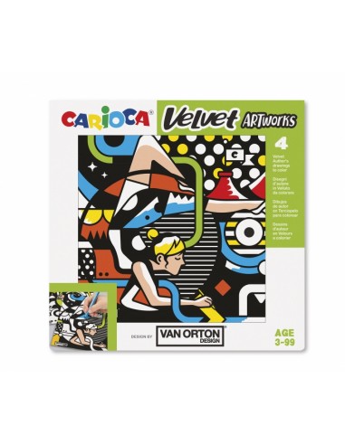 Pack Carioca Velvet Van Orton Street Pack de 4 Ilustraciones de Terciopelo para Colorear - Suave Textura - Desarrolla