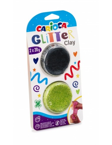 Carioca Pack de 8 Pastas de Moldear Purpurina - Super Ligera - Elastica y Maleable - Efecto Glitter - Se Seca al Aire -