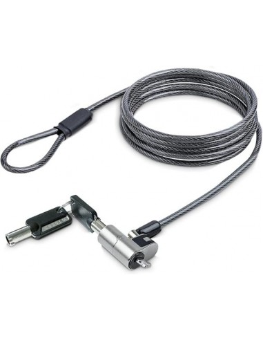 L-Link Cable de Seguridad Nano con Cerradura - Acero Revestido en Vinilo - Compatible con Ranura Nano - Cerradura de LLave