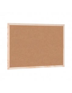 Bi-Office Tablero de Corcho Doble Cara 600x400mm Marco Natural
